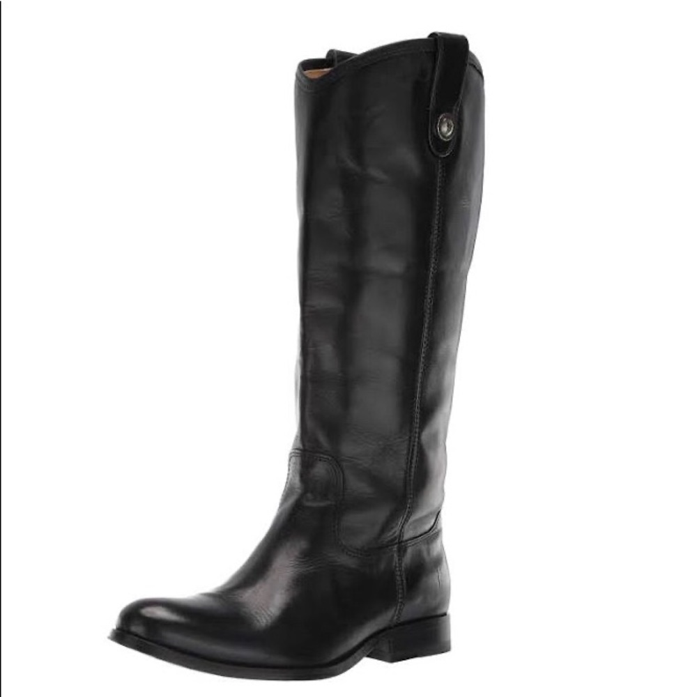 Frye Melissa Button Black Extended Calf 6.5